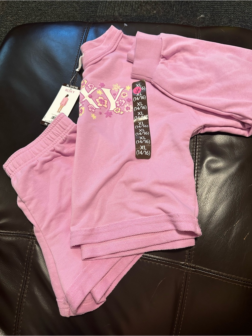 Roxy Girls Pink Matching Sweatshirt & Sweatpants Set